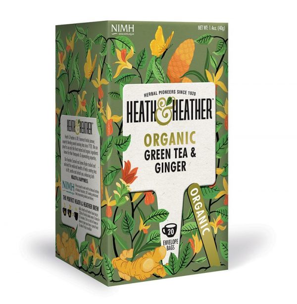 Heath & Heather Organic Green Tea With Ginger