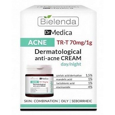 Dưỡng Da Dầu Mụn Bielenda Dr Medica Dermatological Anti Acne Face Cream Day Night 50ml