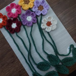 Easy flower bookmark crochet