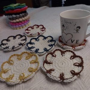 Bobble Stitch Crochet Coaster