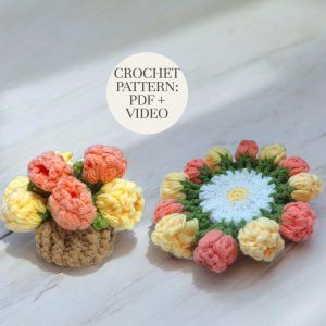Crochet Flower Pot for Beginners – Step by Step Easy Tutorial